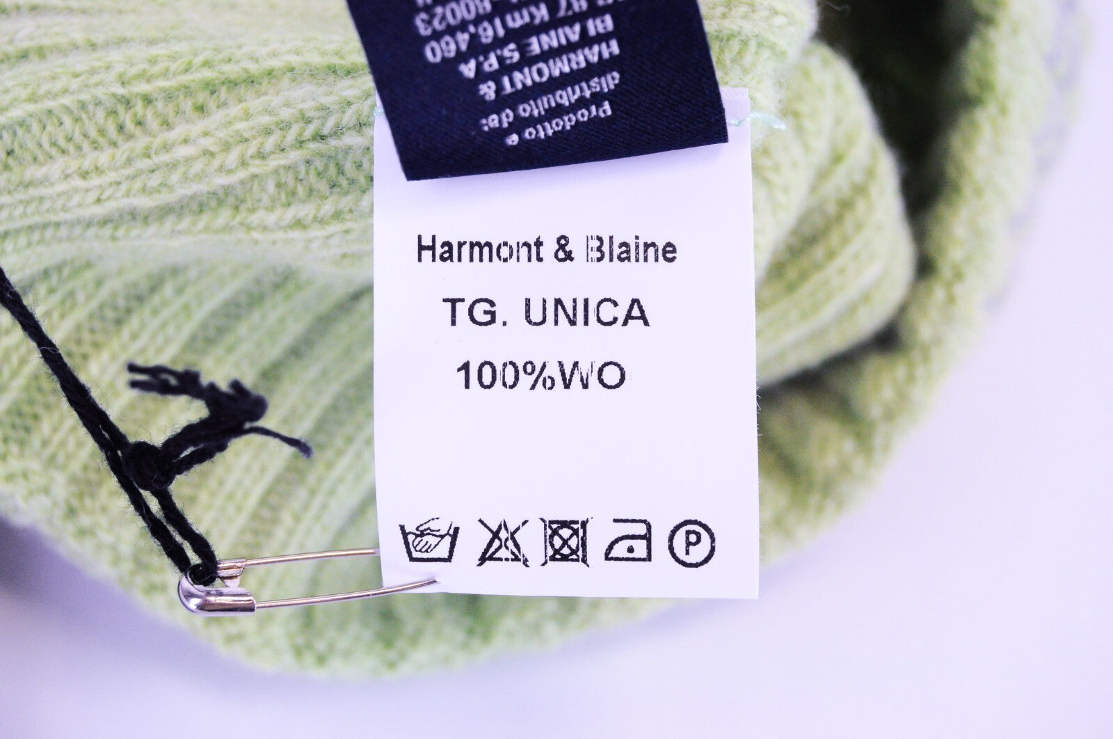 HARMONT & BLAINE Mens Hat OS Green Wool Knitted Beanie  Unisex Casual
