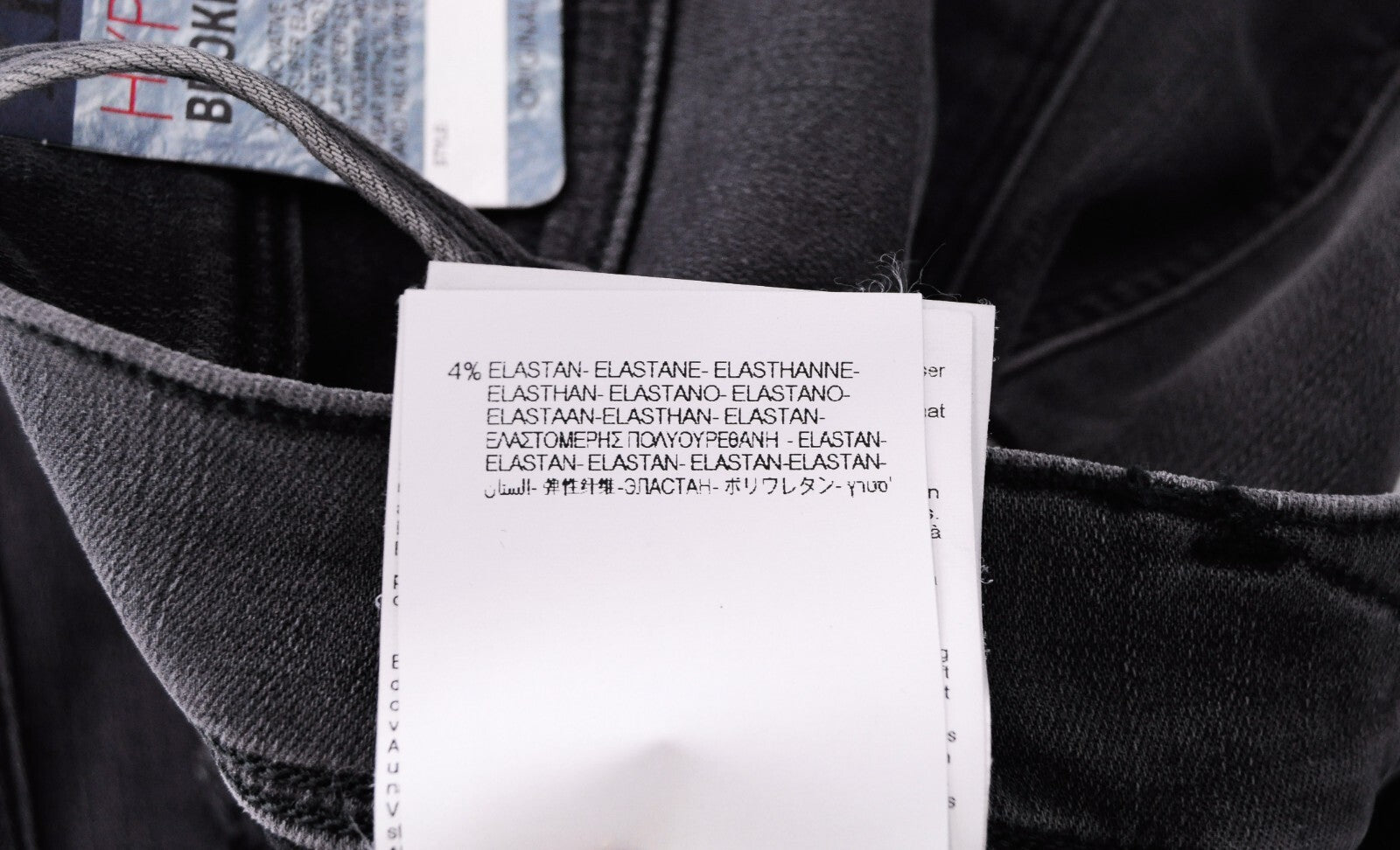 REPLAY vyriški džinsai W28/L32 Anbass Grey Hyperflex Slim su dirbtiniais defektais ir užtrauktuku 