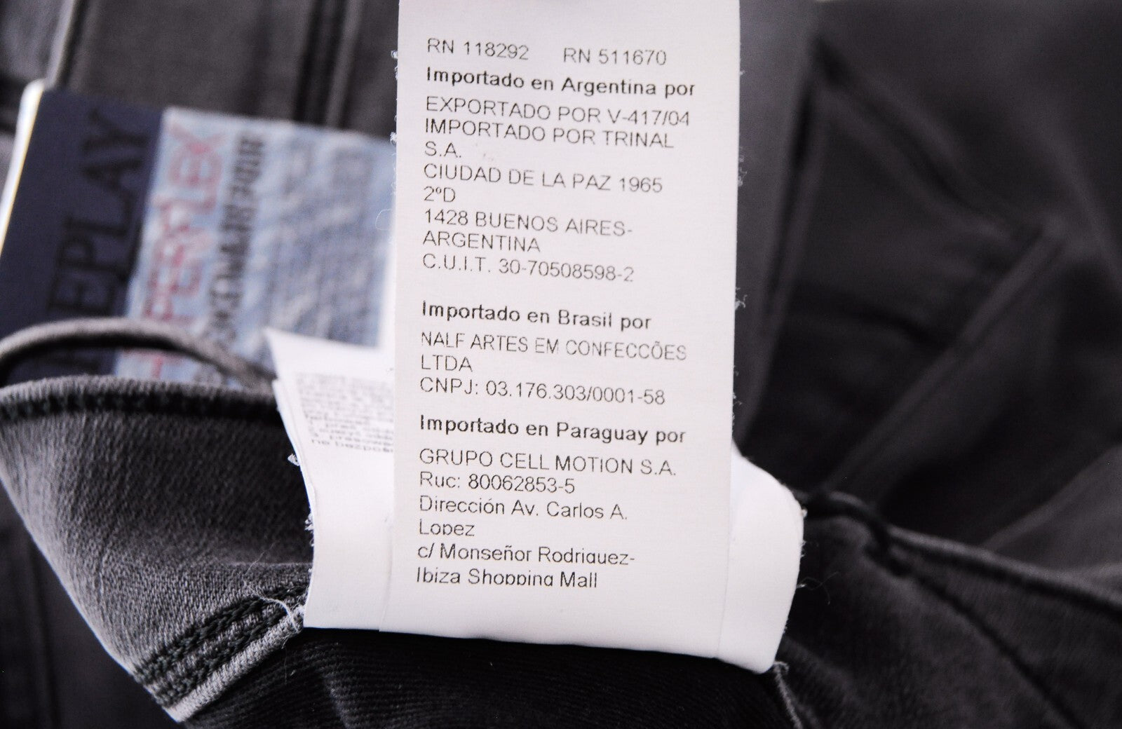 REPLAY vyriški džinsai W28/L32 Anbass Grey Hyperflex Slim su dirbtiniais defektais ir užtrauktuku 