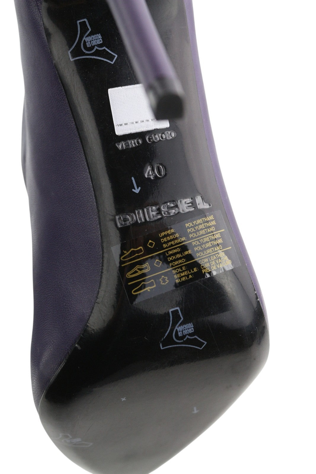 DIESEL D-Yucca AB moteriški aukštakulniai EU40 violetiniai dengti auliniai su kulniuku, RRP 300 € 