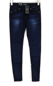 MAISON SCOTCH moteriški džinsai W27/L32 siaura suknelė tampri tamsiai mėlyna Parisienne 