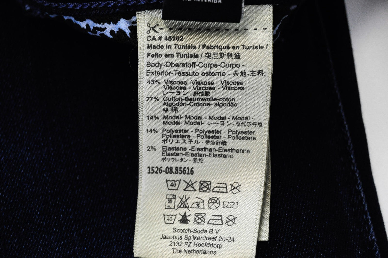 MAISON SCOTCH moteriški džinsai W27/L32 siaura suknelė tampri tamsiai mėlyna Parisienne 