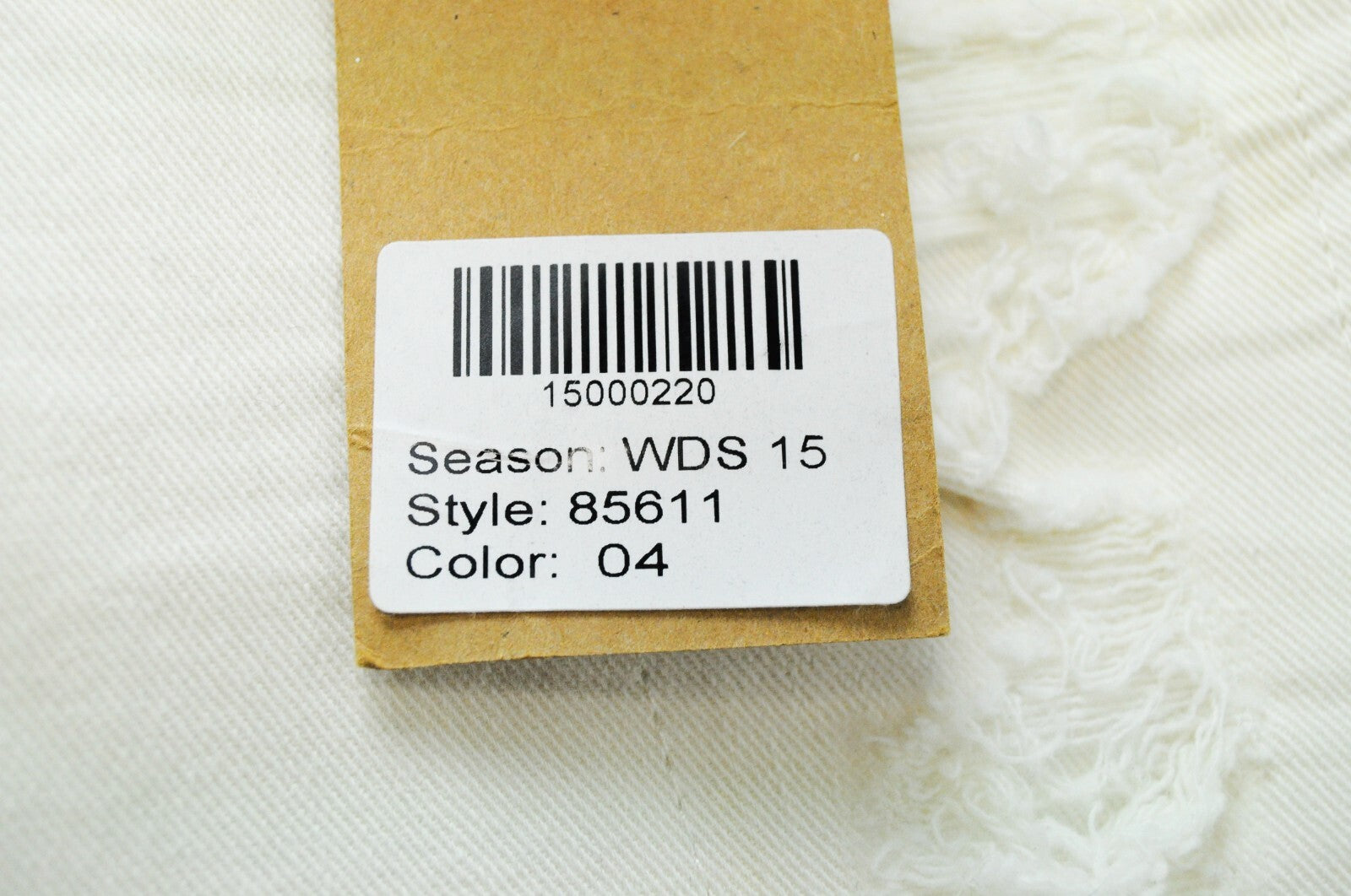 MAISON SCOTCH moteriški džinsai W28/L30 aptempti balti su nutrintais kraštais ir užtrauktuku „Parisienne“ 