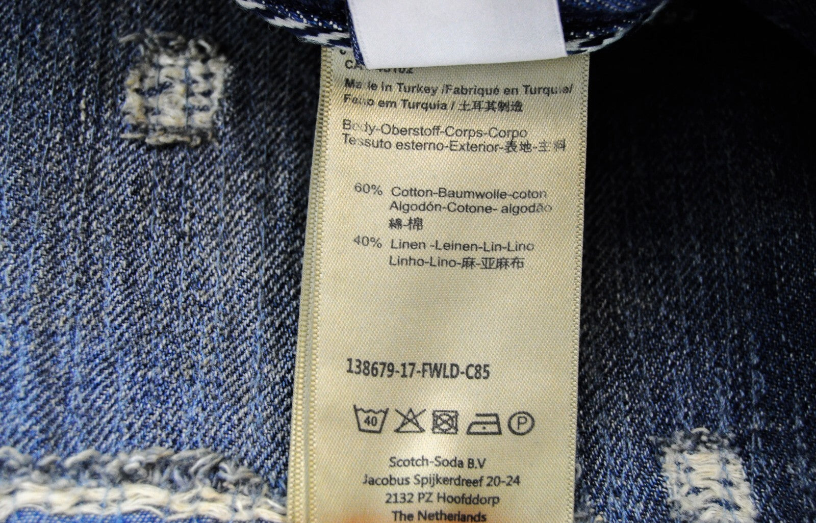 MAISON SCOTCH moteriški džinsai W26/L30 dirbtinės mėlynos spalvos lininiai „Boyfriend“ džinsai, L'Adorable 