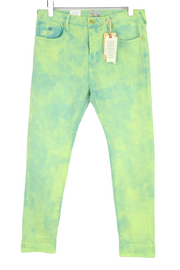 SCOTCH &amp; SODA vyriški džinsai W31/L32 itin ploni, žali, aukšta juostele, dažyti drabužiais 