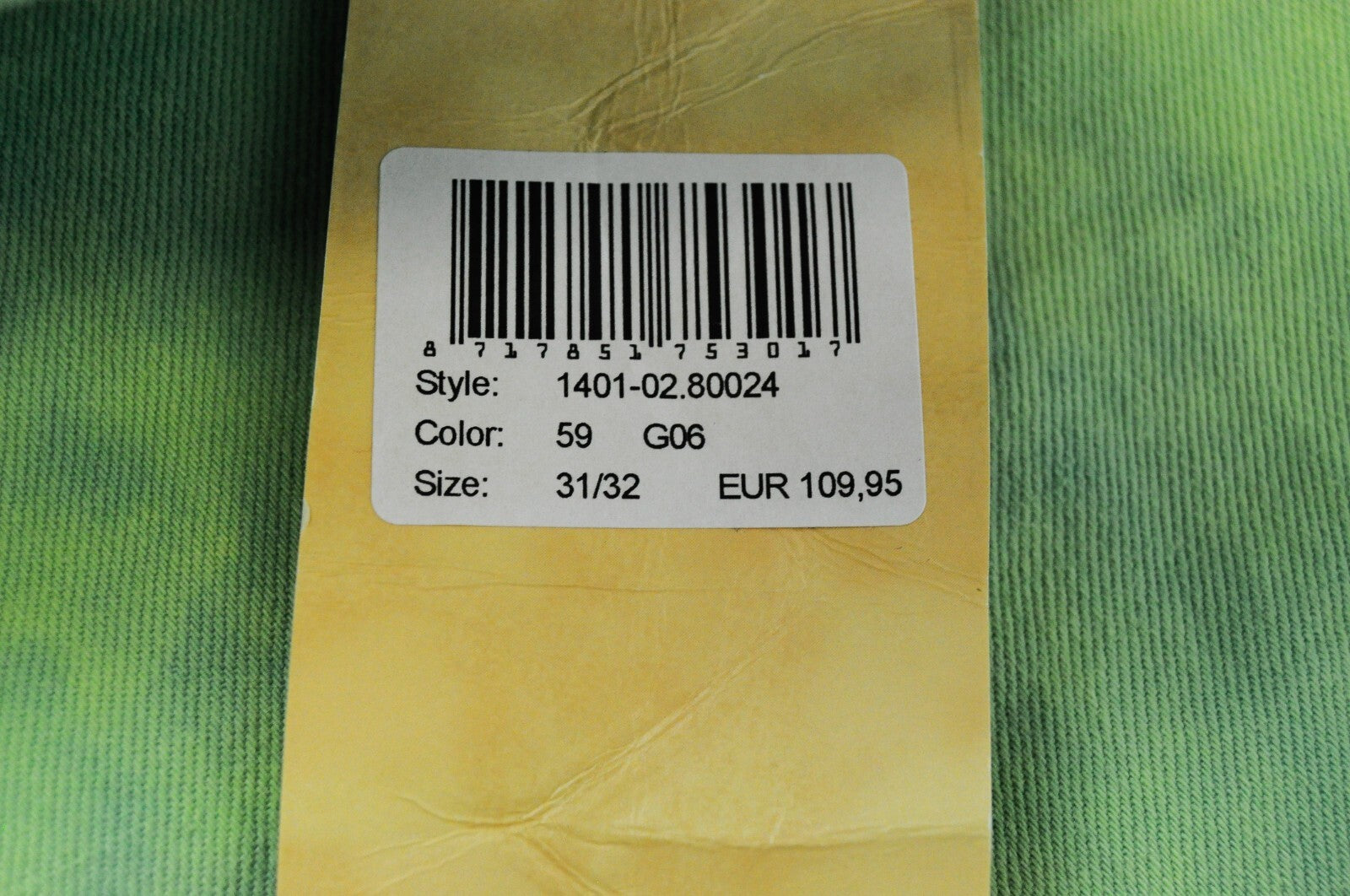 SCOTCH &amp; SODA vyriški džinsai W31/L32 itin ploni, žali, aukšta juostele, dažyti drabužiais 