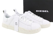 DIESEL S-Clever žemi nėrinių vyriški sportbačiai, 44.5 dydis, baltos odos, migdolų nosis, rekomenduojama kaina – 140 € 
