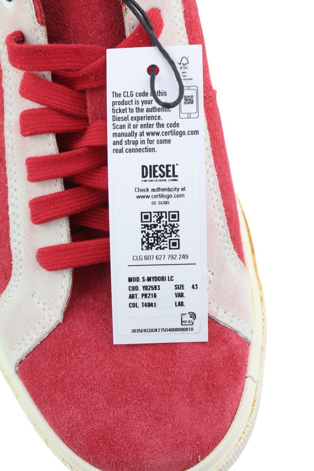 DIESEL S-Mydori LC vyriški sportbačiai, raudoni, zomšiniai, odiniai, migdolų spalvos, žemakulniai, RRP 200 € 