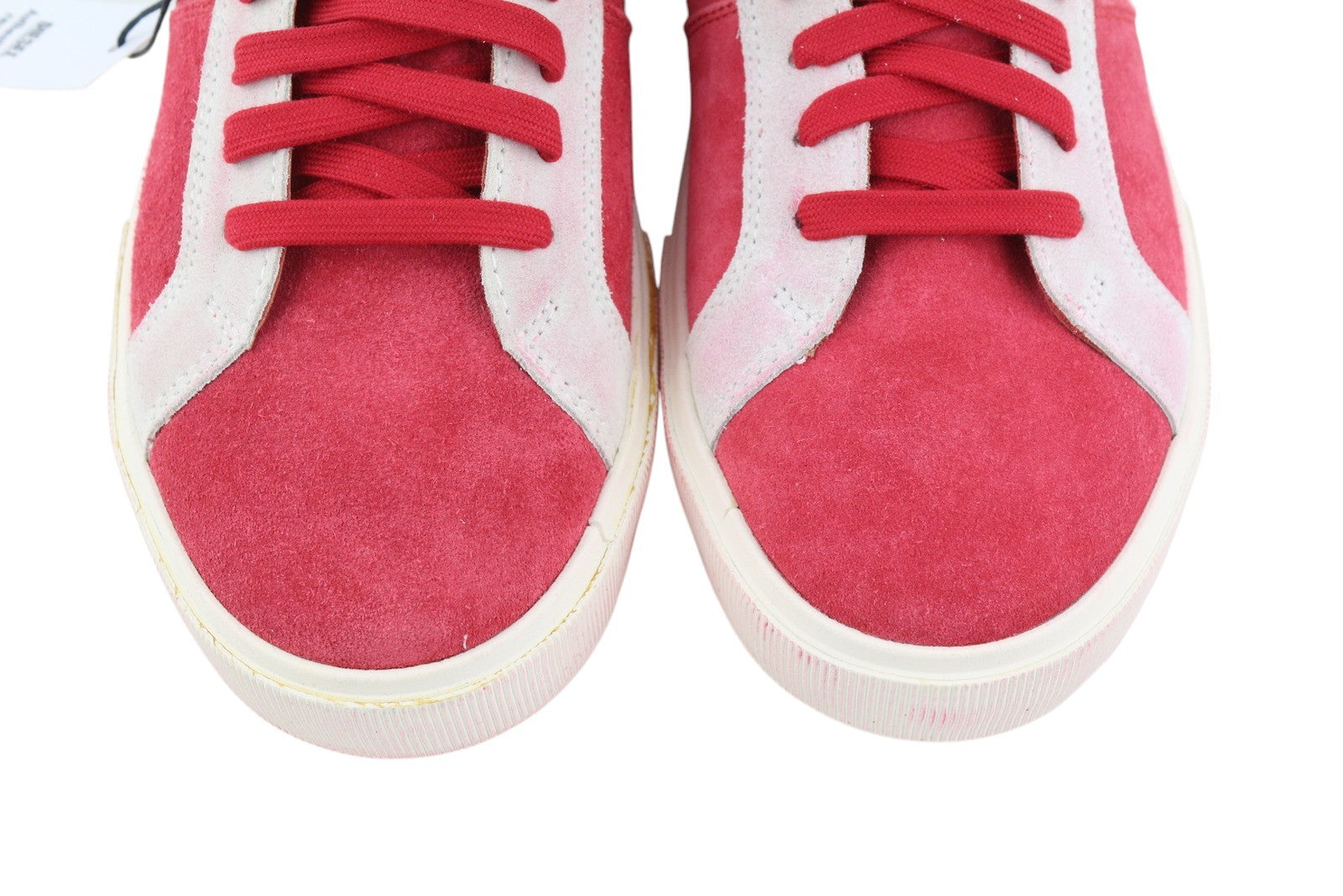 DIESEL S-Mydori LC vyriški sportbačiai, raudoni, zomšiniai, odiniai, migdolų spalvos, žemakulniai, RRP 200 € 