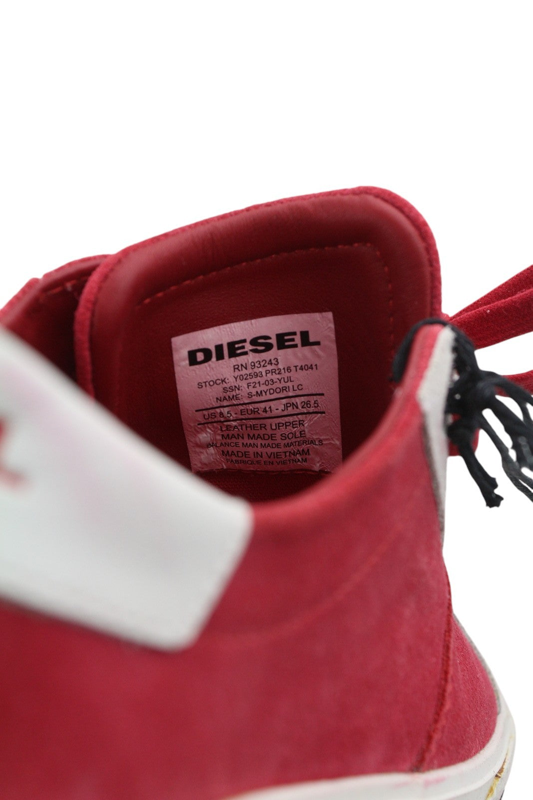 DIESEL S-Mydori LC vyriški sportbačiai, raudoni, zomšiniai, odiniai, migdolų spalvos, žemakulniai, RRP 200 € 