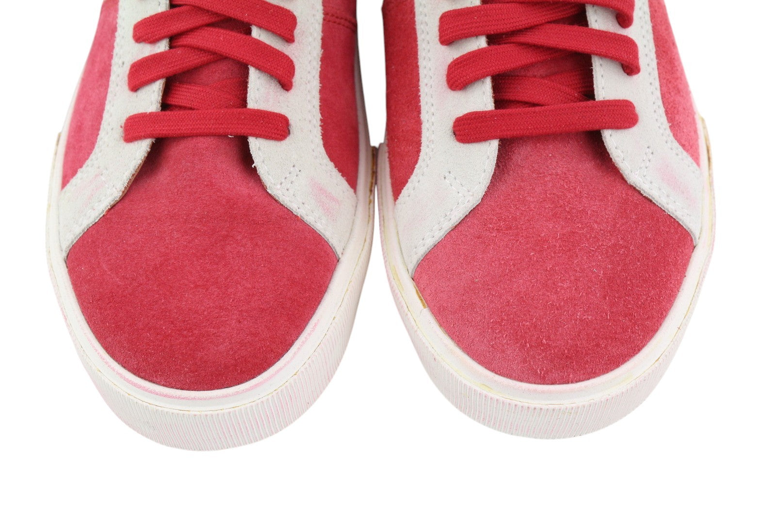 DIESEL S-Mydori LC vyriški sportbačiai, raudoni, zomšiniai, odiniai, migdolų spalvos, žemakulniai, RRP 200 € 