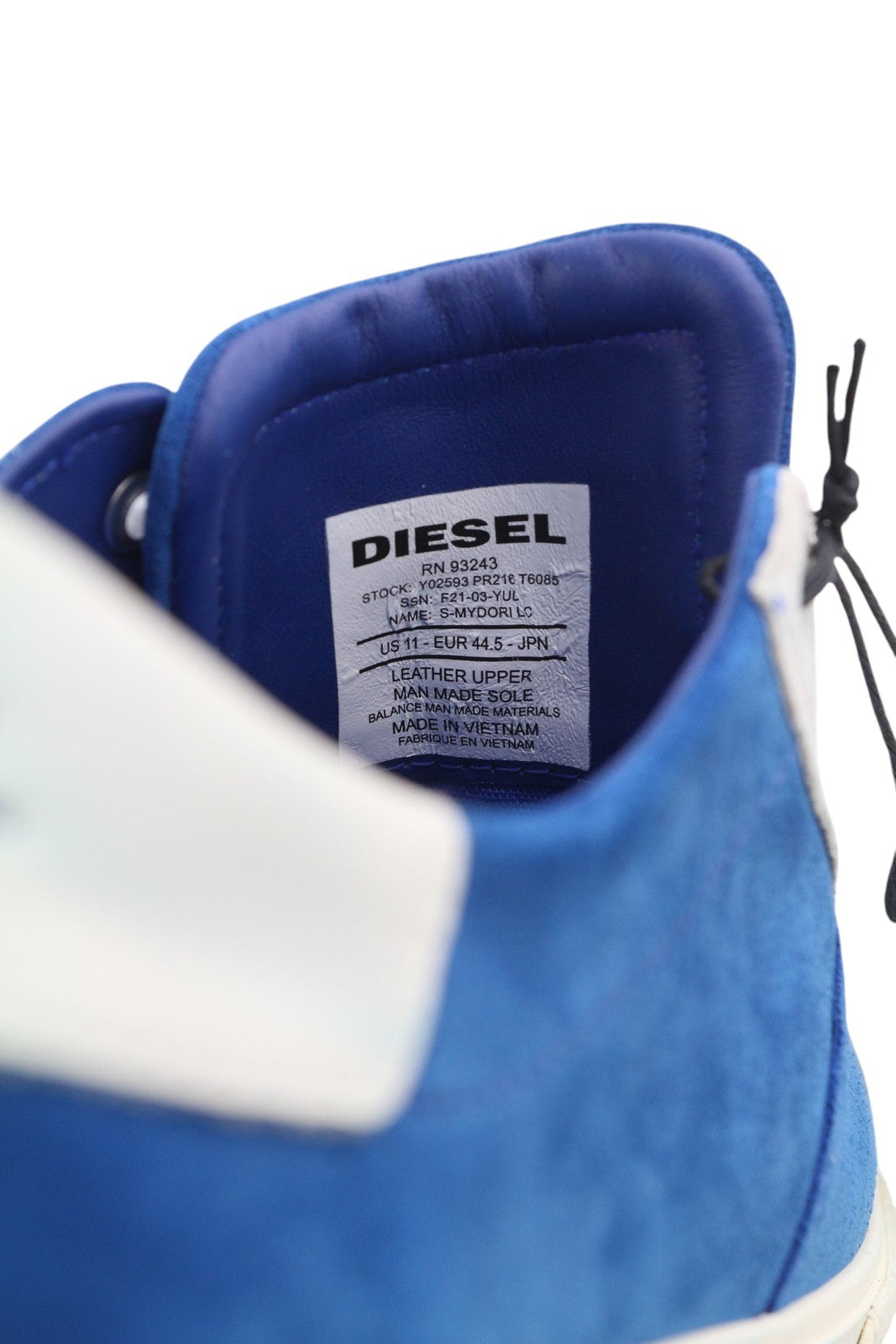 DIESEL S-Mydori LC vyriški sportbačiai, 44.5 dydis, mėlyni, zomšiniai, odiniai, migdolų noselės, RRP 200 € 