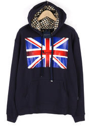 AQUASCUTUM FAI003 vyriškas džemperis su gobtuvu, XL dydžio, juodas, su kengūros kišene ir dirželiais. 