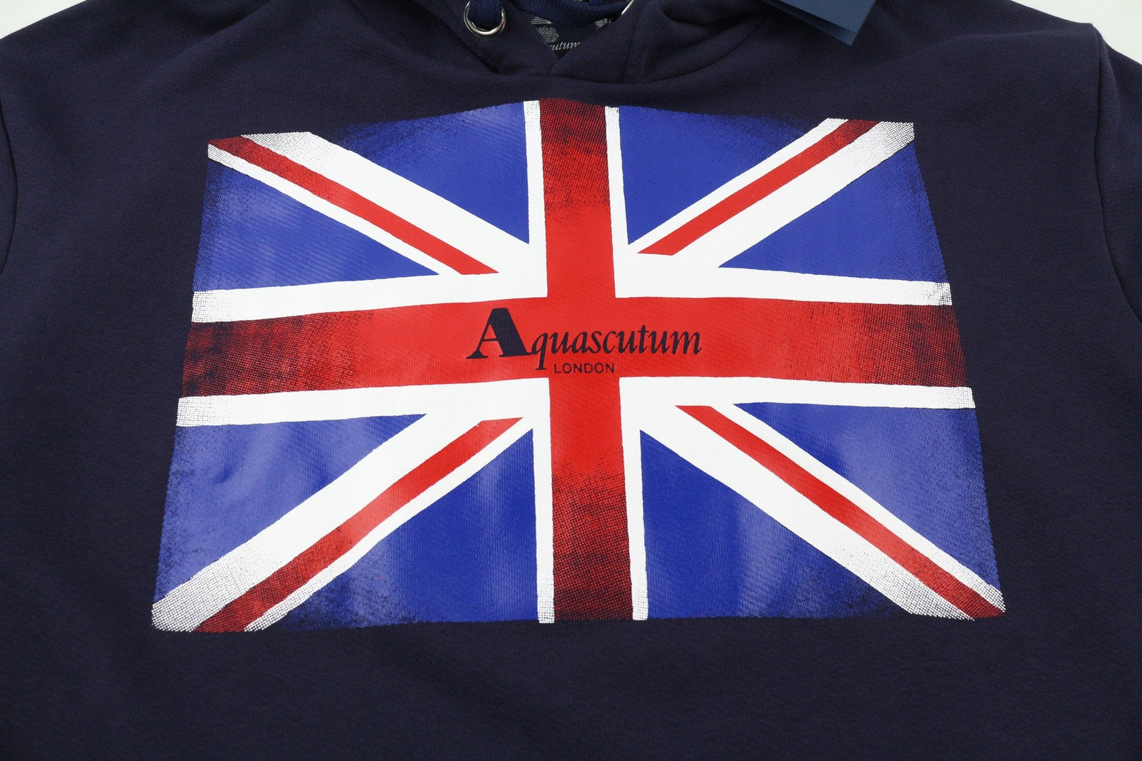 AQUASCUTUM FAI003 vyriškas džemperis su gobtuvu, XL dydžio, juodas, su kengūros kišene ir dirželiais. 