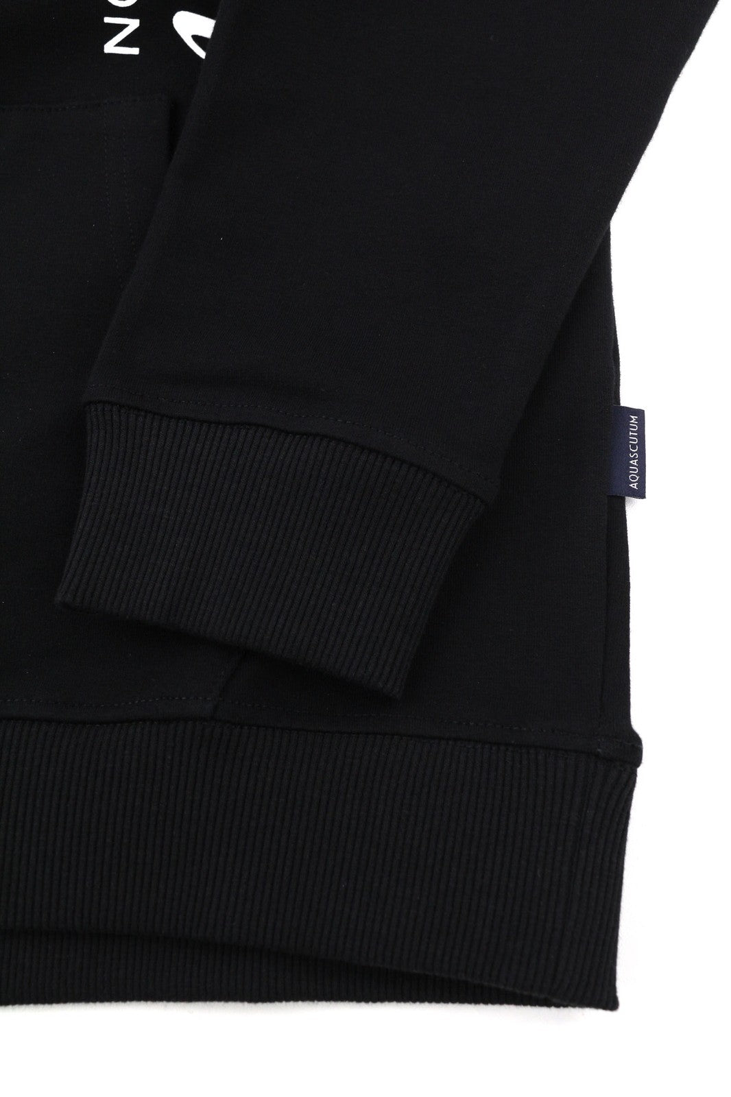 AQUASCUTUM FCIA18 vyriškas džemperis su gobtuvu, L dydžio, juodas, su kengūros kišene ir gobtuvu ant dirželių, su logotipu. 