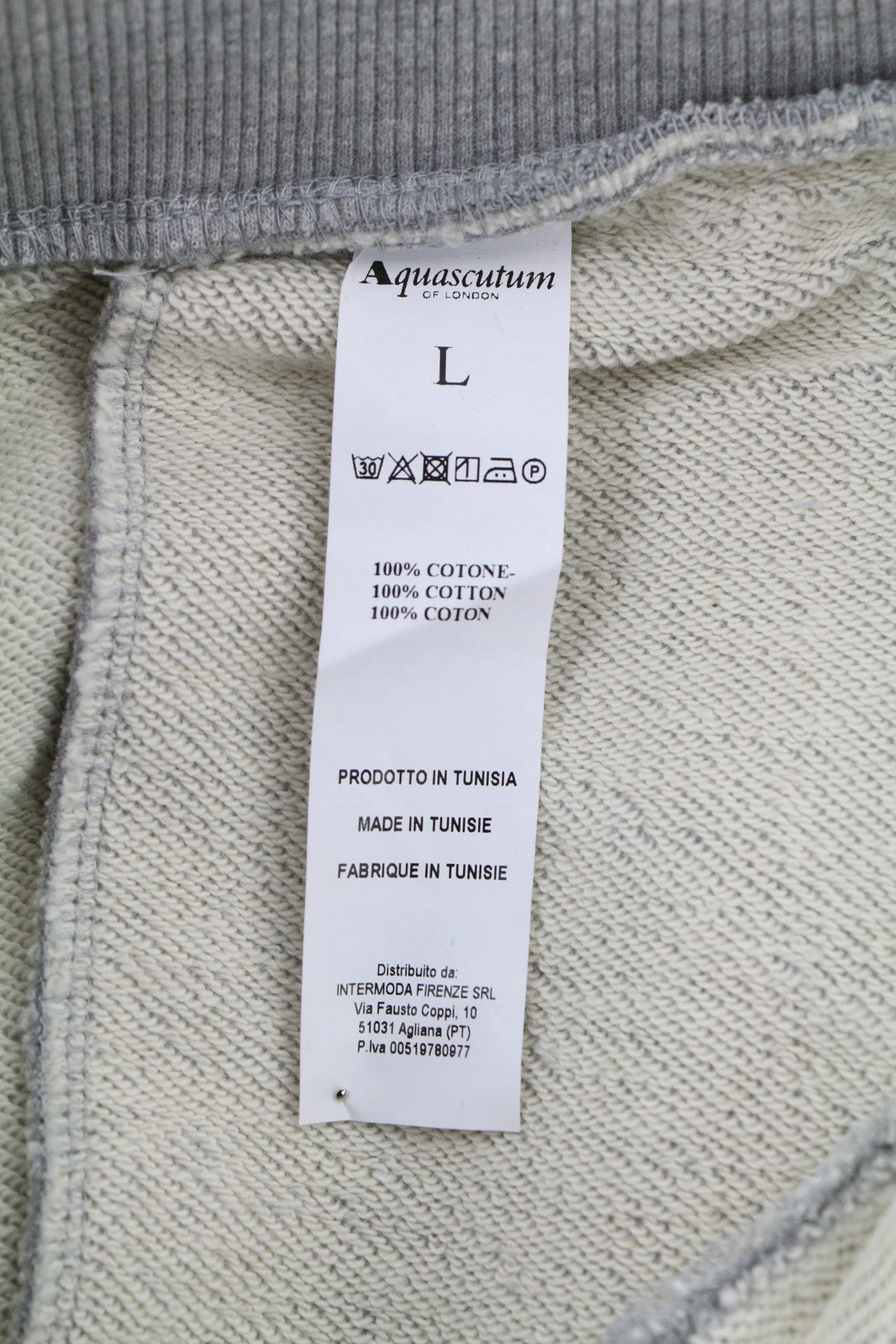 AQUASCUTUM FPIA38 vyriškos kelnės L melanžo pilkos su raišteliu juosmenyje su logotipu