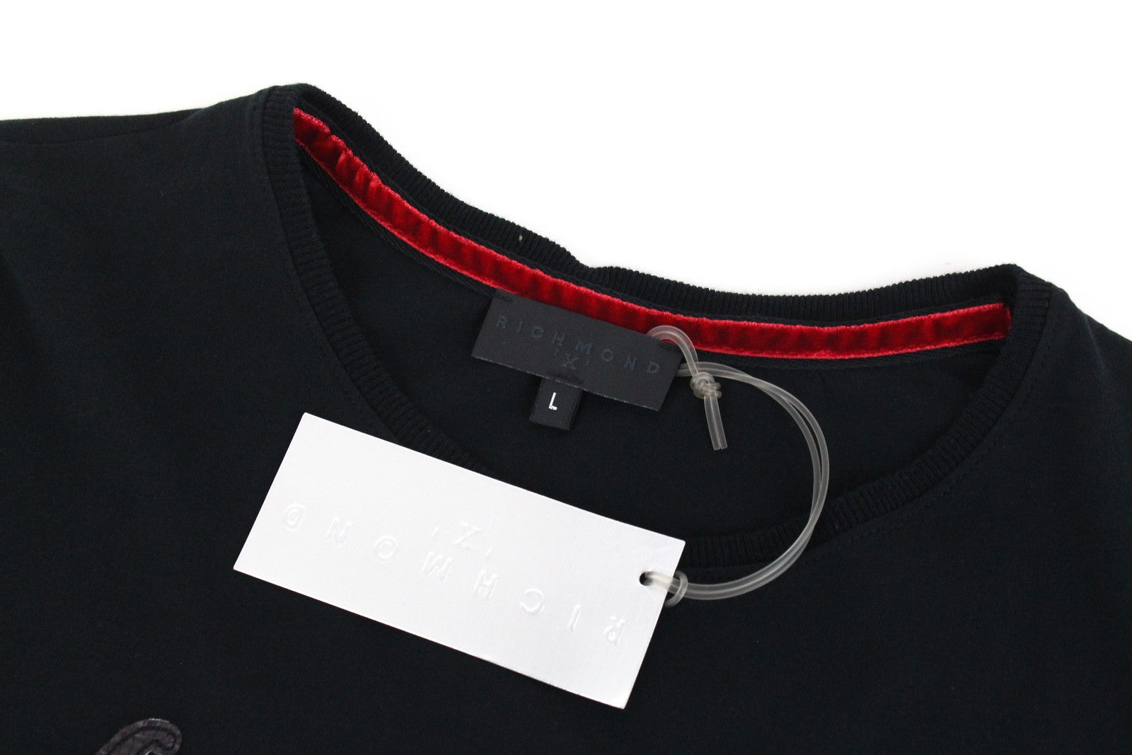 RICHMOND vyriški marškinėliai L dydžio juodi grynos medvilnės „Lizard King“ trumpomis rankovėmis vasariniai 
