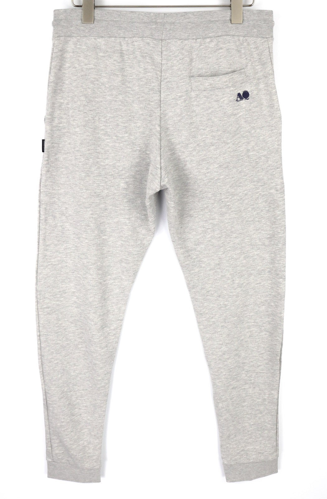 AQUASCUTUM PAAI02 vyriškos kelnės XL melanžo pilkos su raišteliu juosmenyje su logotipu