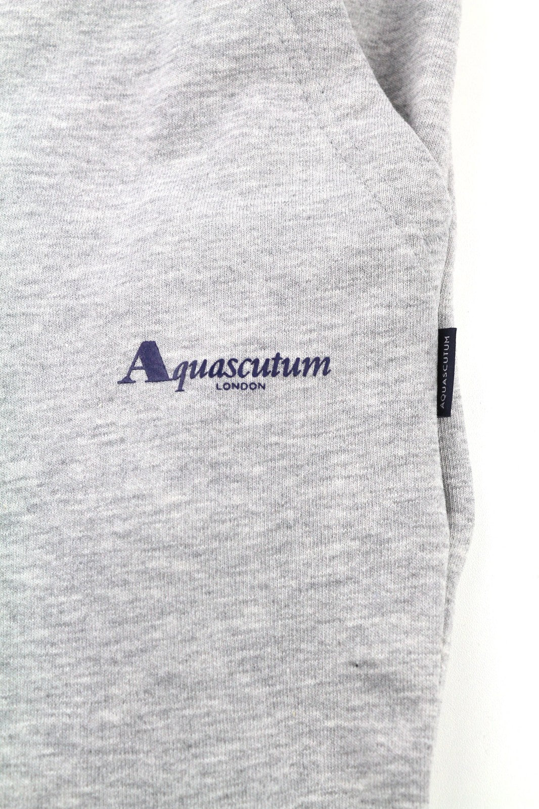 AQUASCUTUM PAAI02 vyriškos kelnės XL melanžo pilkos su raišteliu juosmenyje su logotipu
