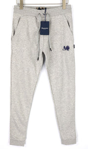 AQUASCUTUM PAAI03 vyriškos kelnės XL melanžo pilkos su raišteliu juosmenyje su logotipu