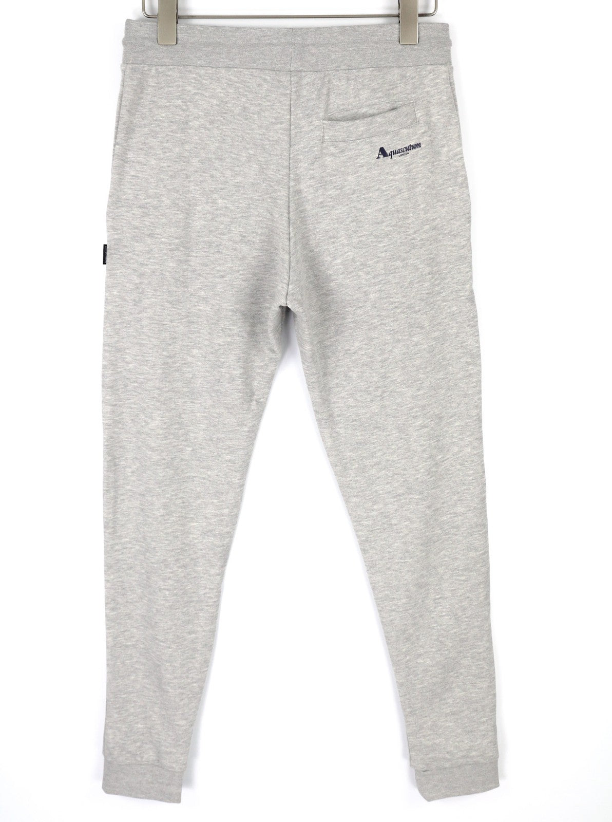 AQUASCUTUM PAAI03 vyriškos kelnės XL melanžo pilkos su raišteliu juosmenyje su logotipu