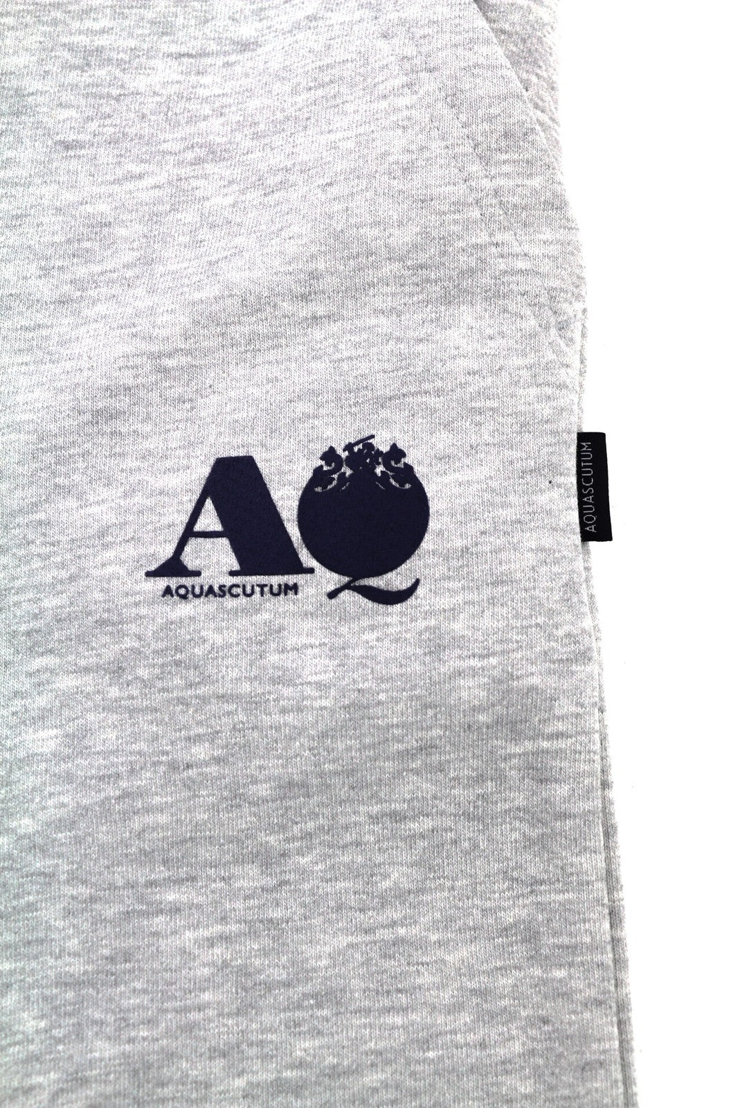 AQUASCUTUM PAAI03 vyriškos kelnės XL melanžo pilkos su raišteliu juosmenyje su logotipu