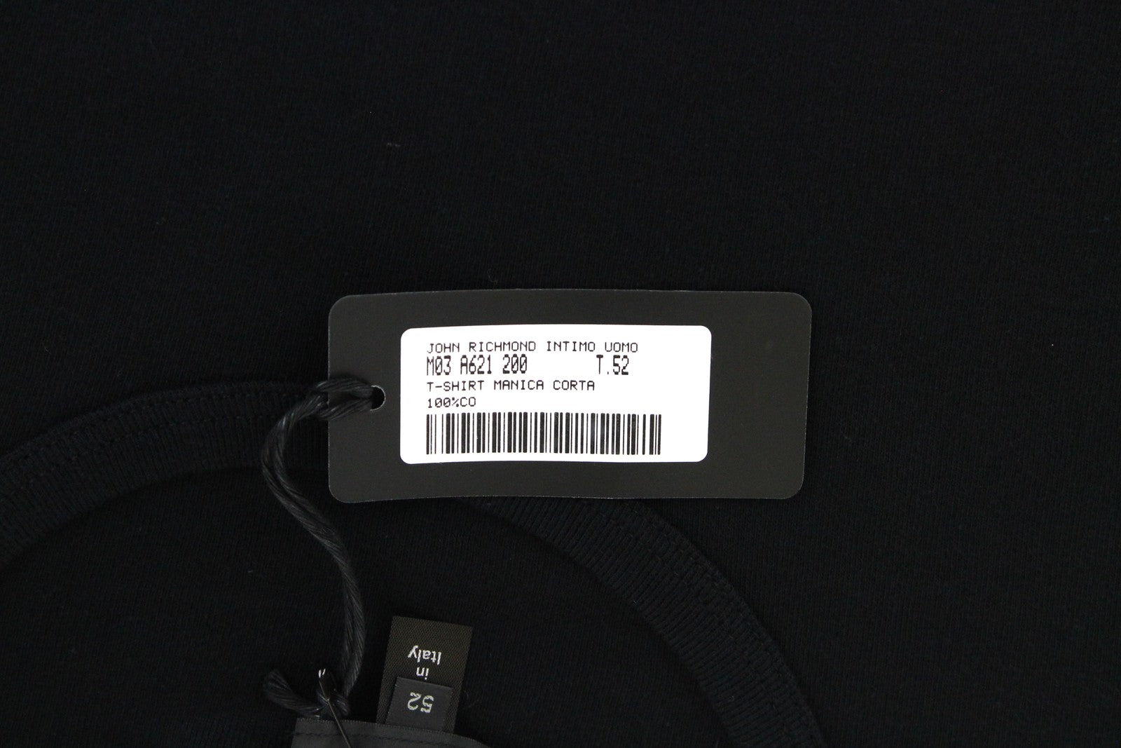 JOHN RICHMOND vyriški marškinėliai 52 juodi grynos medvilnės trumpomis rankovėmis su logotipu vasariniai 