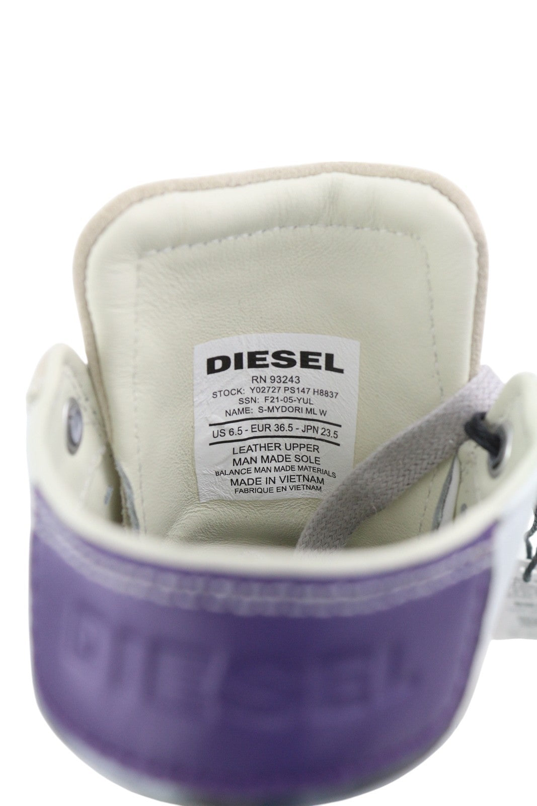 DIESEL S-Mydori ML W Women Sneakers EU36.5 White Leather Mid Top Laced RRP€220