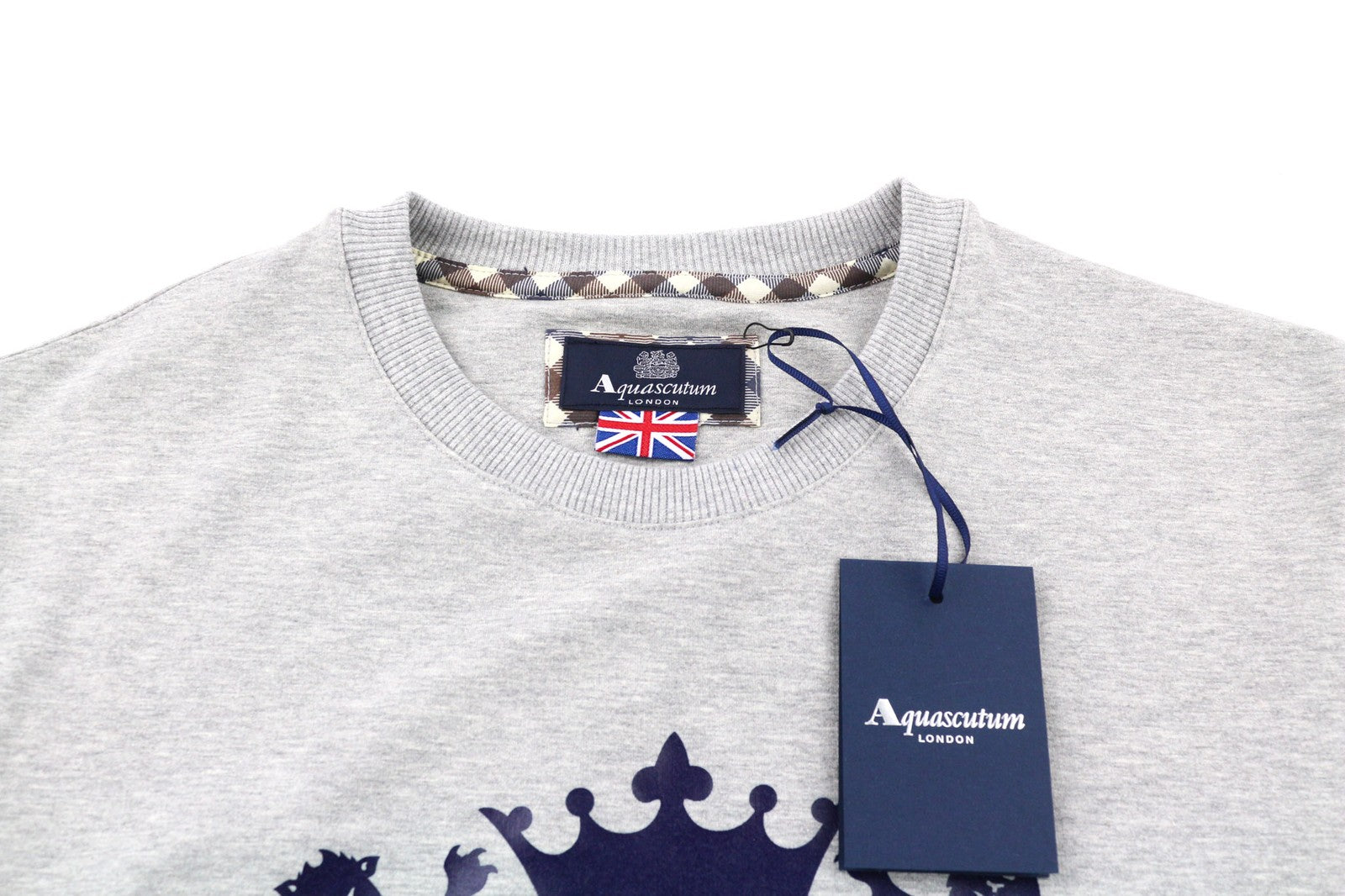 AQUASCUTUM FGIA08 vyriškas džemperis L pilkas melanžas megztinis ilgomis rankovėmis 