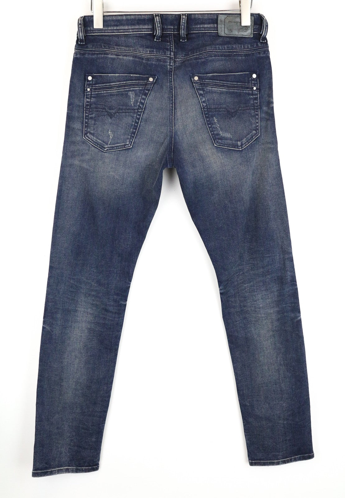 DIESEL Krayver R78U6 vyriški mėlyni medvilniniai ploni morkų kirpimo džinsai W30 L32 