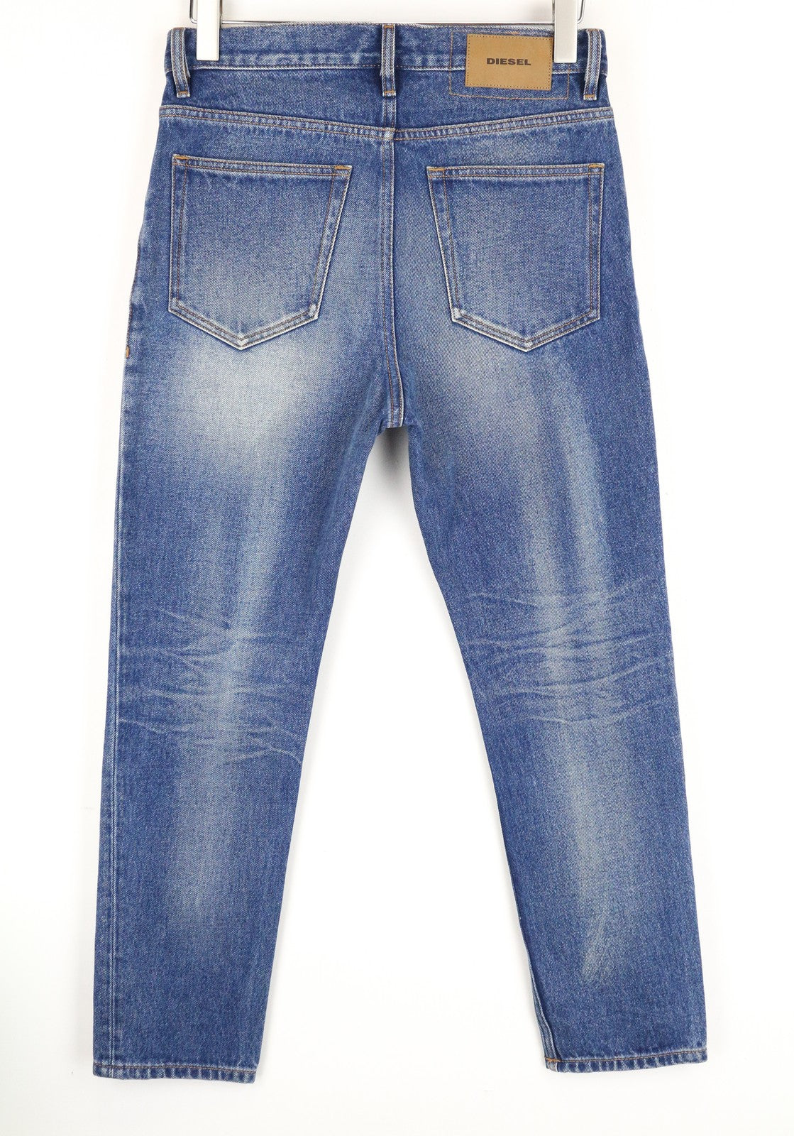 DIESEL D-Aygle 0076Y vyriški mėlyni skalbti džinsai W28 L30 siaurėjantys grynos medvilnės džinsai 
