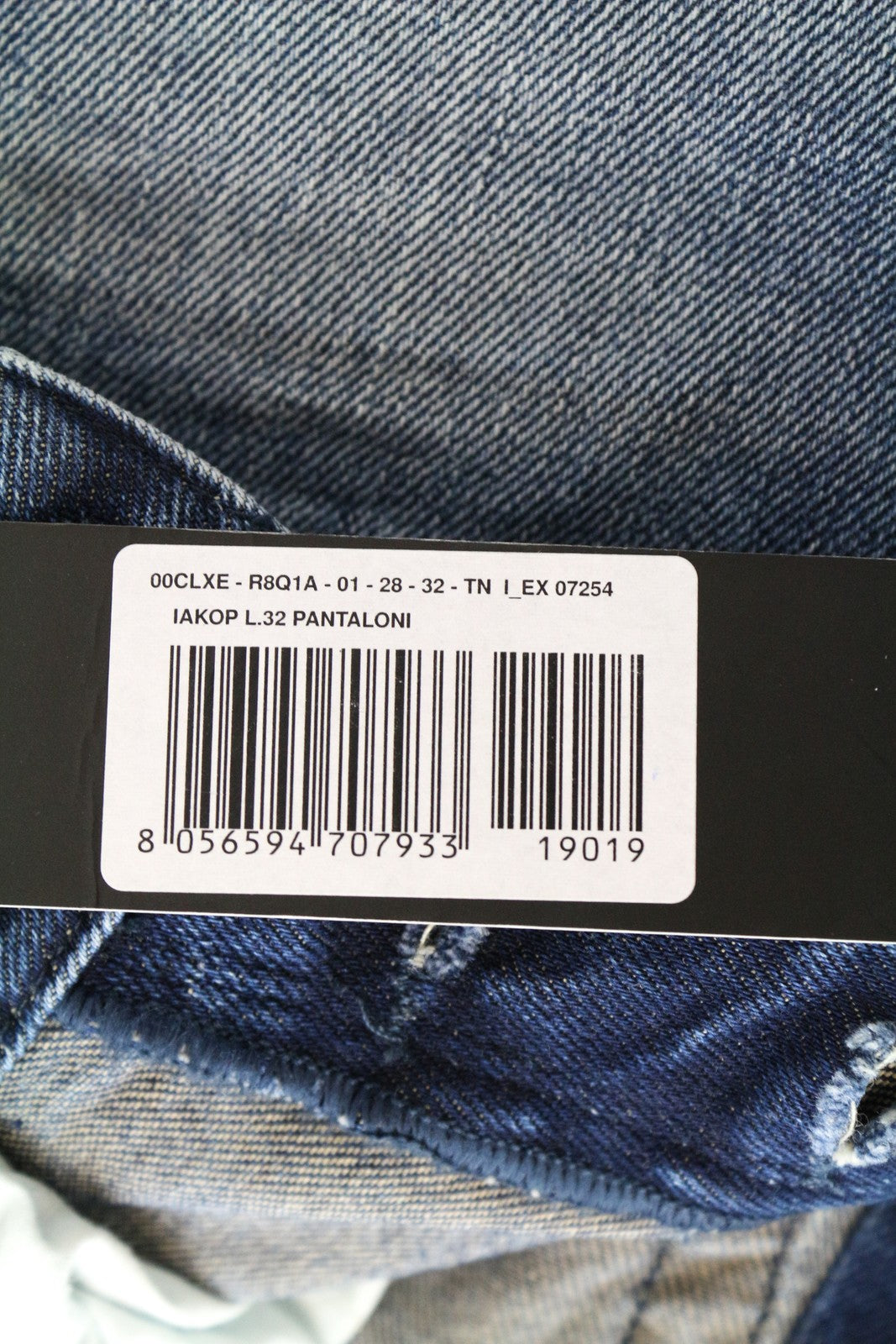 DIESEL Iakop R8Q1A vyriški plėšyti mėlyni džinsai W28 L32 Slim siaurėjantys medvilniniai tamprūs džinsai 