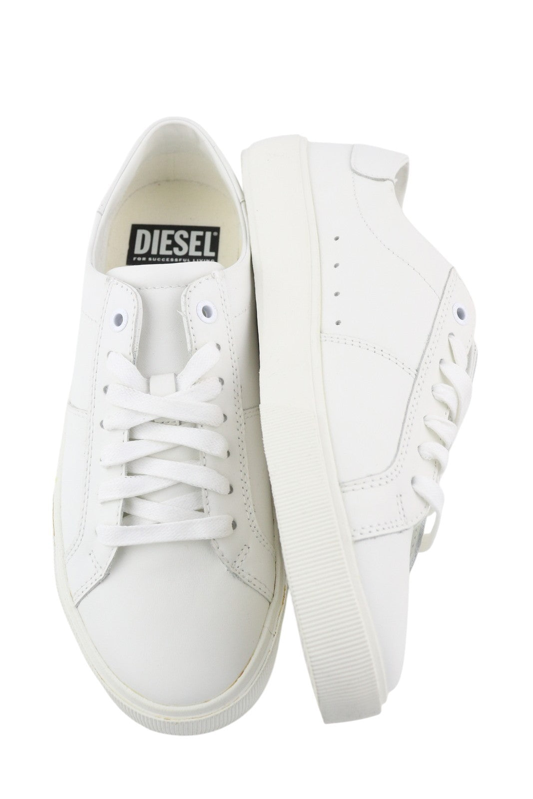 DIESEL S-Mydori LC W moteriški sportbačiai, balti, odiniai, žemakulniai, su raišteliais, 40 dydis, RRP – 200 € 