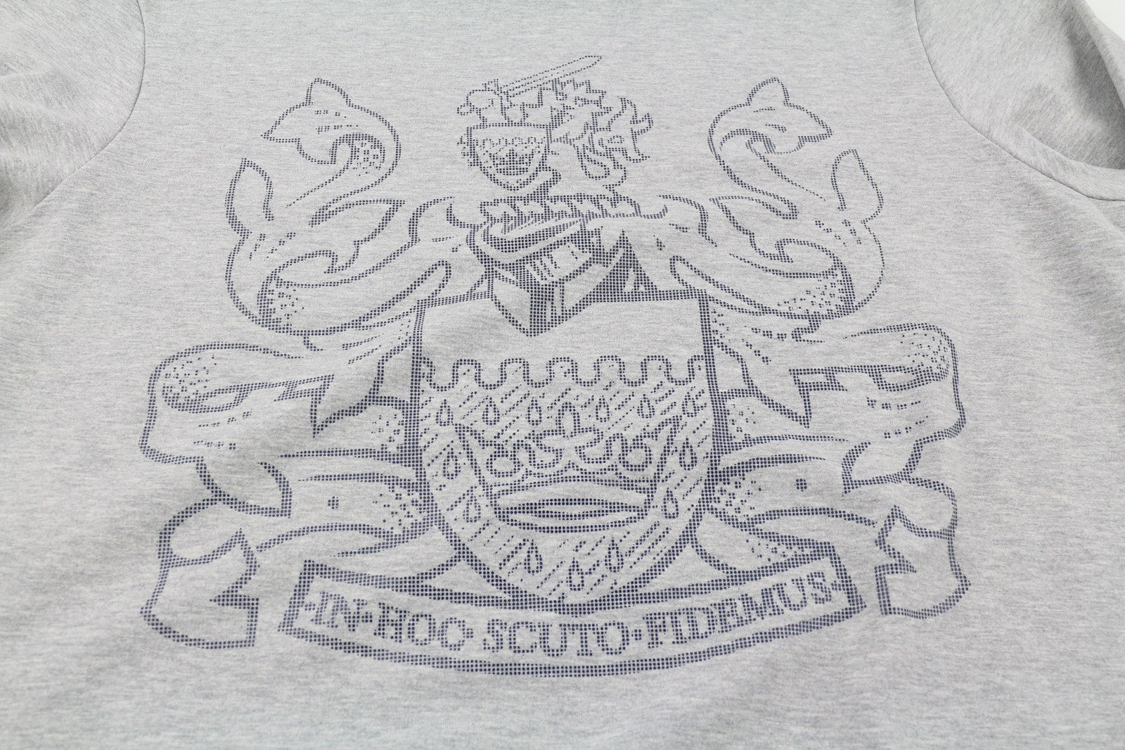 AQUASCUTUM FGIA28 vyriškas džemperis M pilkas melanžas apvali kaklo iškirpte ilgomis rankovėmis 