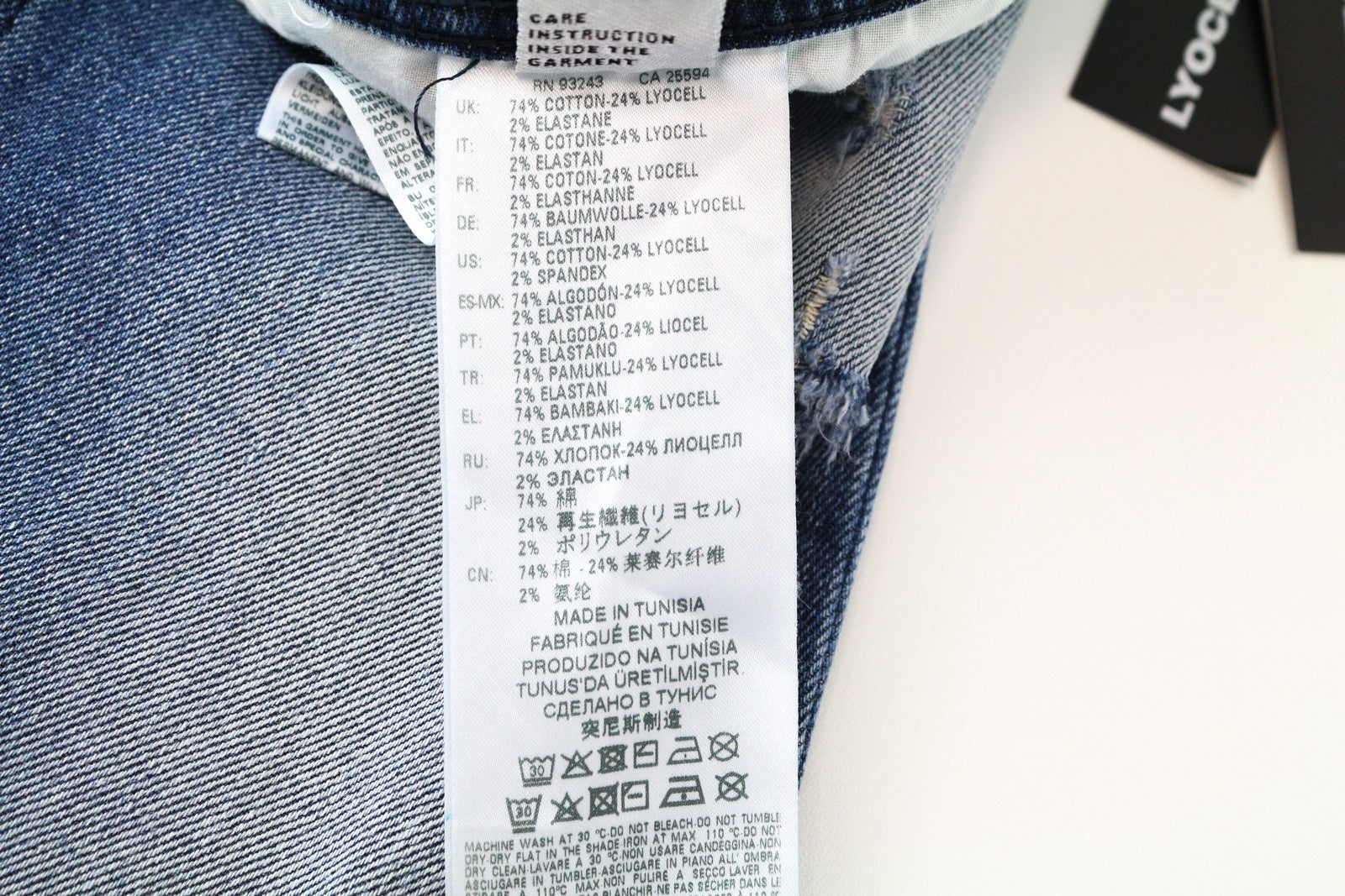 DIESEL Iakop R8Q1A Slim Taper mėlyni plėšyti vyriški džinsai W29 L32 tampri medvilnė 