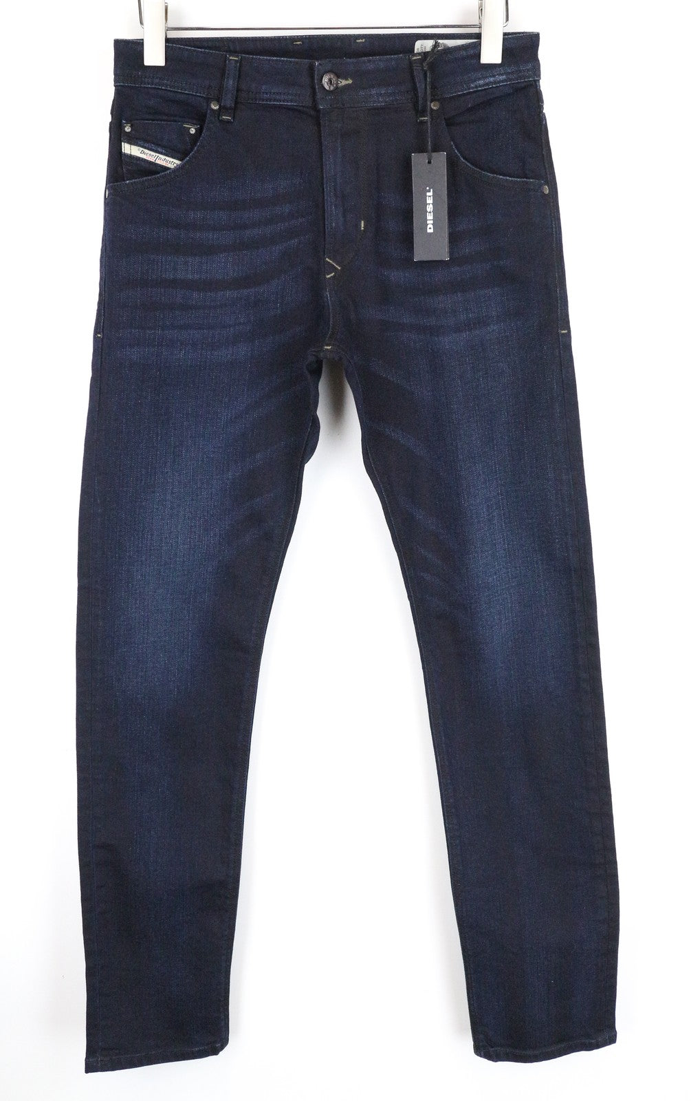 DIESEL Krayver R46D8 Slim Carrot Fit vyriški džinsai mėlyni W28 L32 tamprūs medvilniniai džinsai 