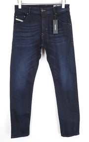 DIESEL Krayver R46D8 Slim Carrot Fit vyriški džinsai mėlyni W28 L32 tamprūs medvilniniai džinsai 