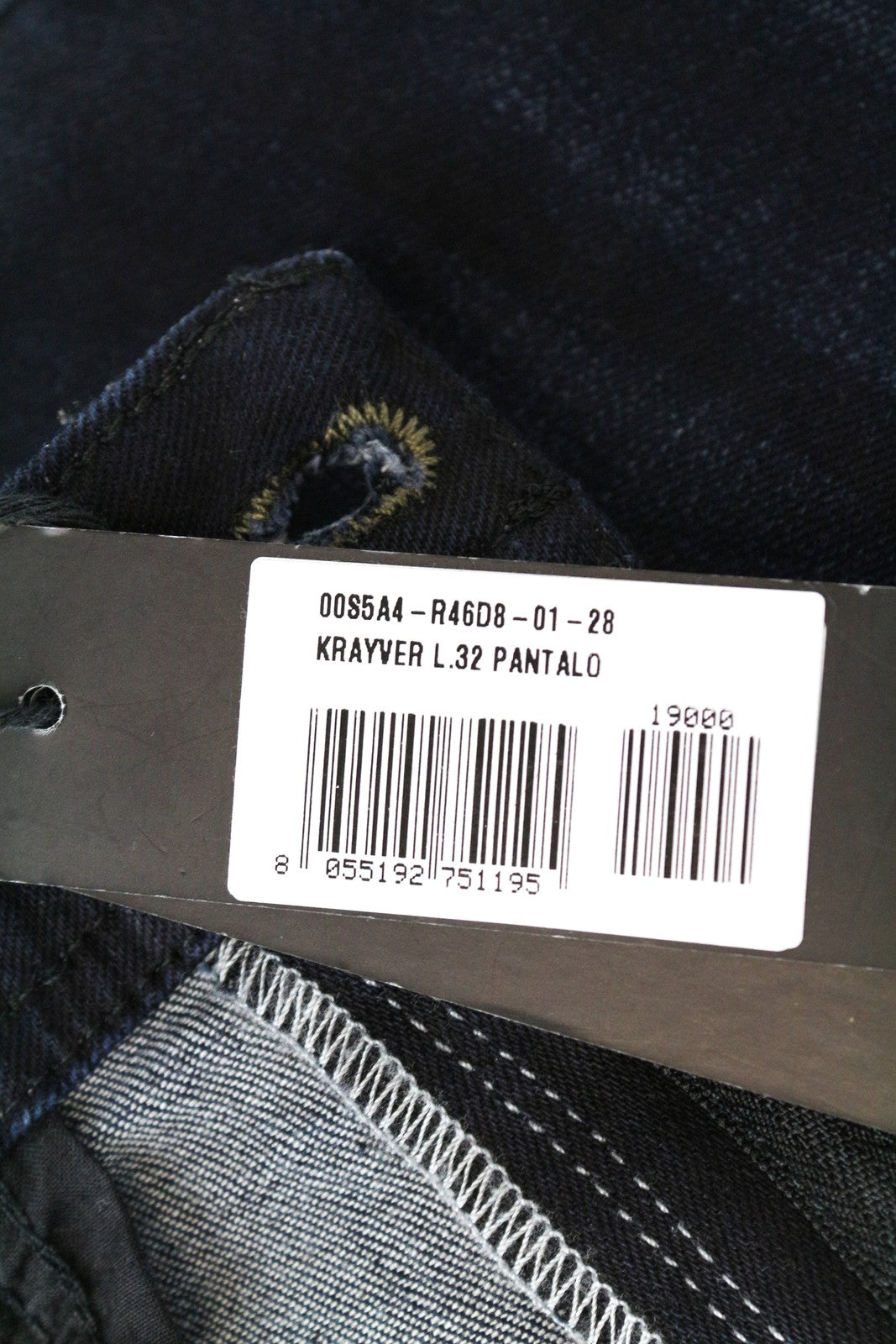 DIESEL Krayver R46D8 Slim Carrot Fit vyriški džinsai mėlyni W28 L32 tamprūs medvilniniai džinsai 