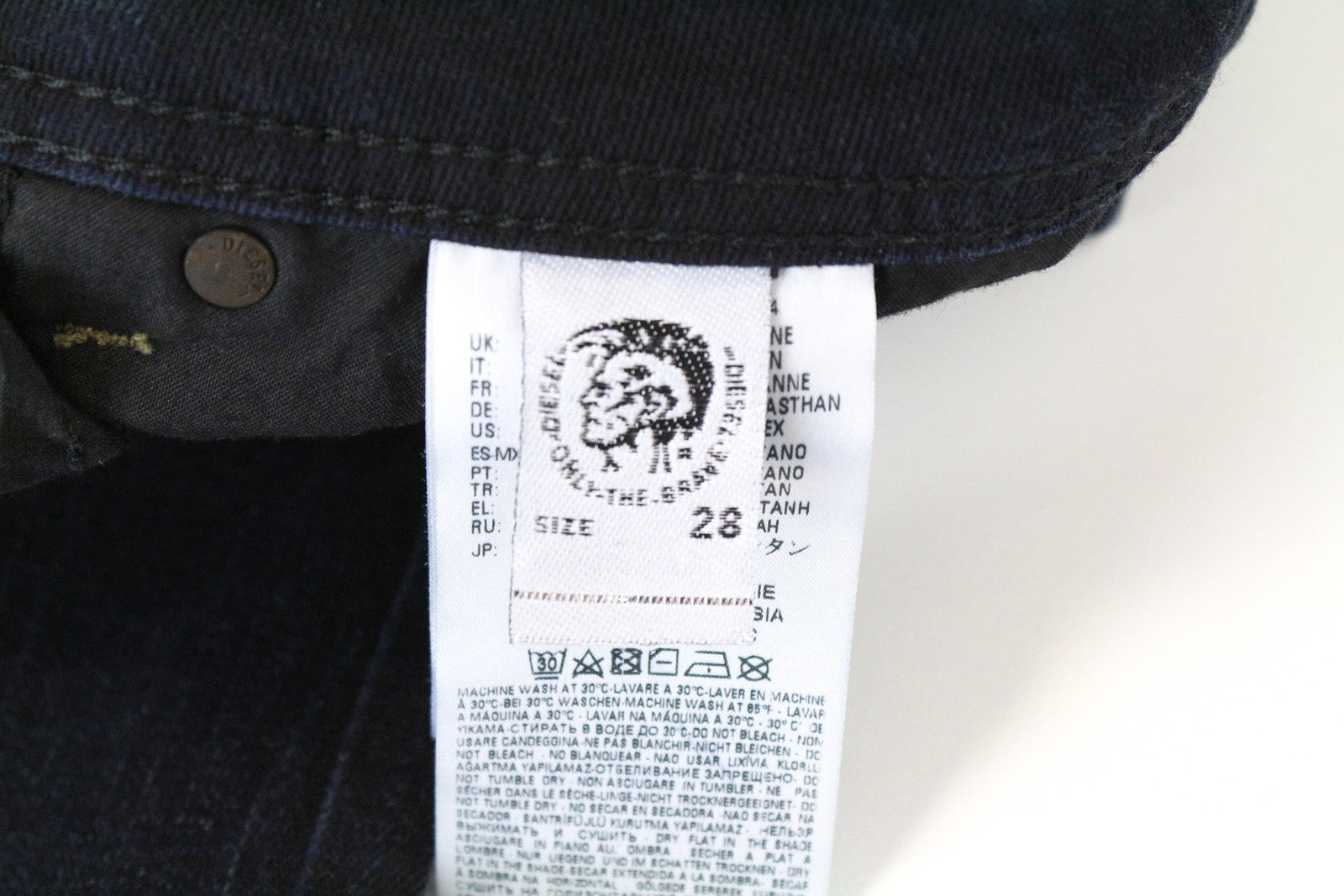 DIESEL Krayver R46D8 Slim Carrot Fit vyriški džinsai mėlyni W28 L32 tamprūs medvilniniai džinsai 