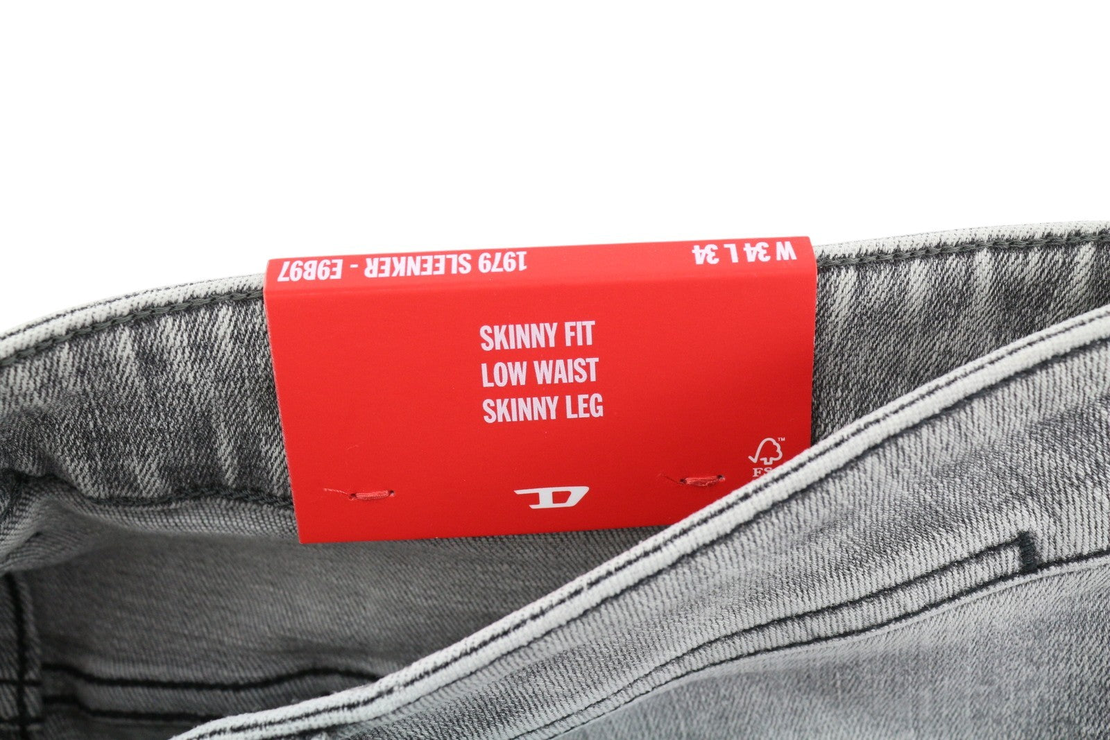 DIESEL 1979 Sleenker E9B97 vyriški džinsai W34/L34 aptempti, žemo juosmens, RRP 250 € 