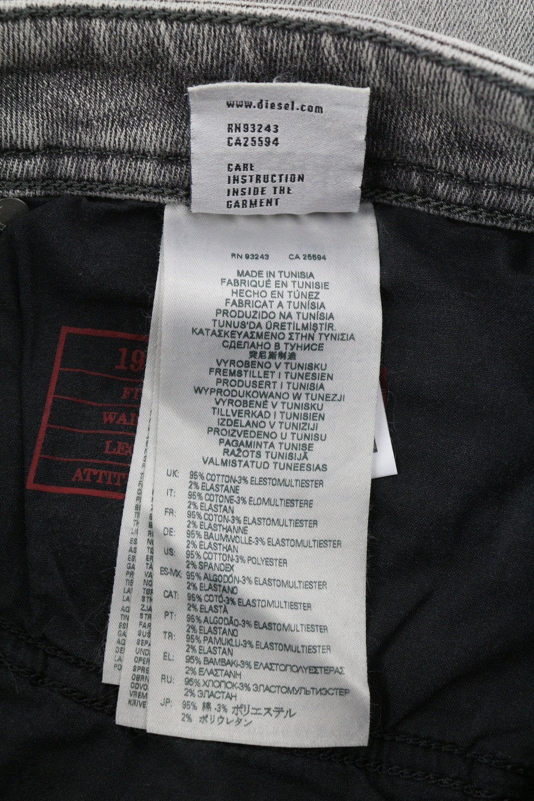 DIESEL 1979 Sleenker E9B97 vyriški džinsai W32/L34 aptempti, žemo juosmens, su gobtuvu, rekomenduojama kaina – 250 € 