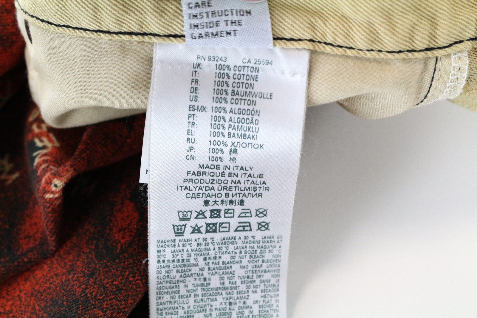 DIESEL D-Macs-SY1 069KR vyriški tiesūs džinsai, raudoni W32 L32 medvilniniai su kišenėmis 