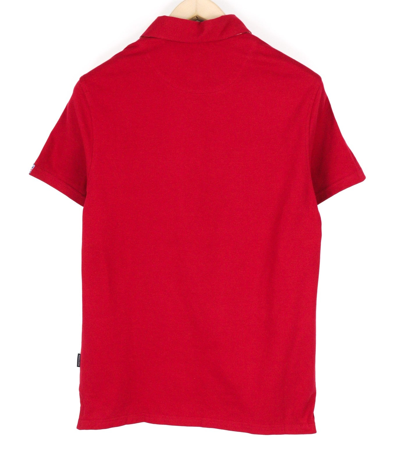 AQUASCUTUM Mens T-Shirt M Red Polo Short Sleeve 1/4 Buttons  All Seasons