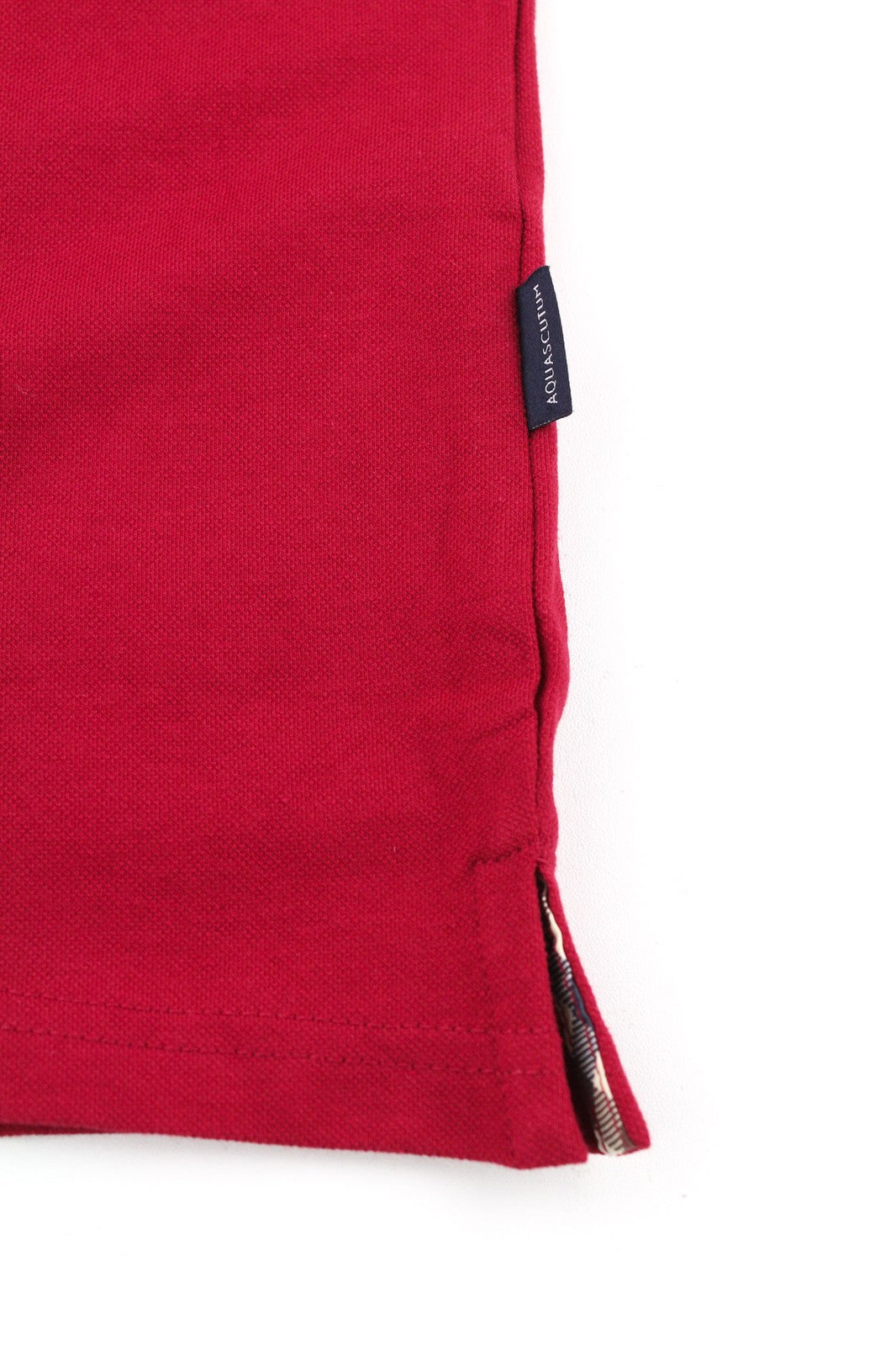 AQUASCUTUM Mens T-Shirt M Red Polo Short Sleeve 1/4 Buttons  All Seasons