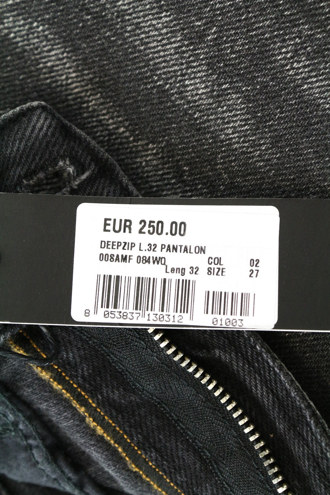 DIESEL Deepzip 084WQ Slim Carrot Fit Men's Jeans Grey W27 L32 Stretch Cotton