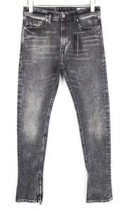 DIESEL Deepzip 084WQ W29 L32 vyriški ploni morkų stiliaus džinsai iš skalbtos pilkos medvilnės, tamprios medžiagos 