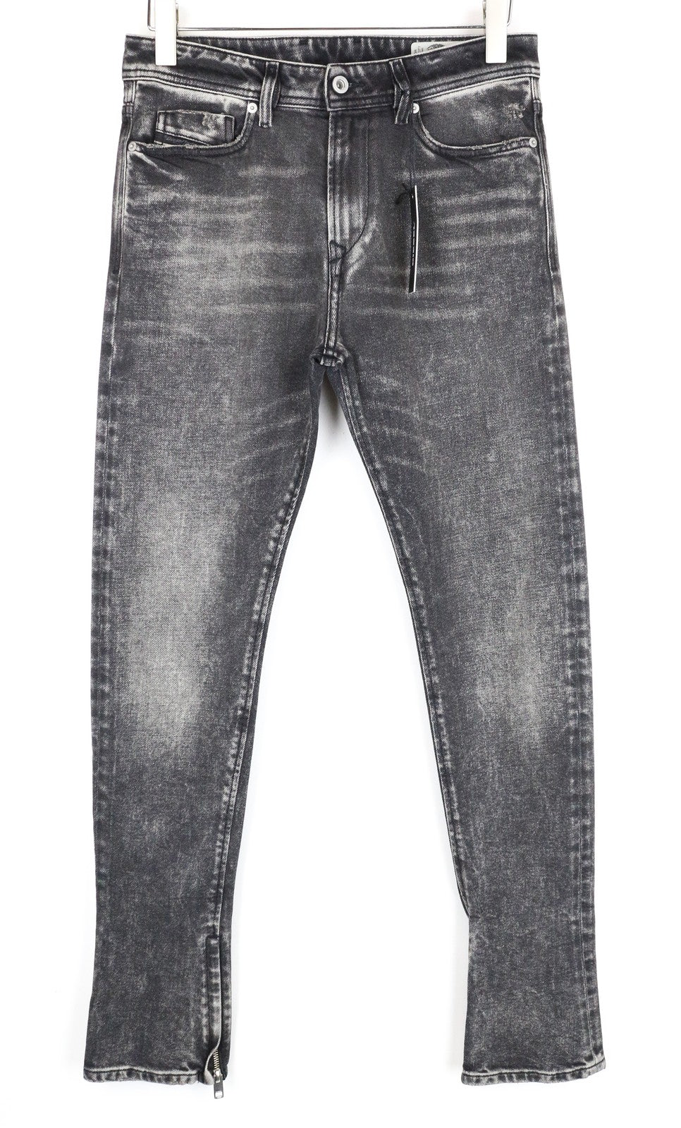 DIESEL Deepzip 084WQ W29 L32 vyriški ploni morkų stiliaus džinsai iš skalbtos pilkos medvilnės, tamprios medžiagos 