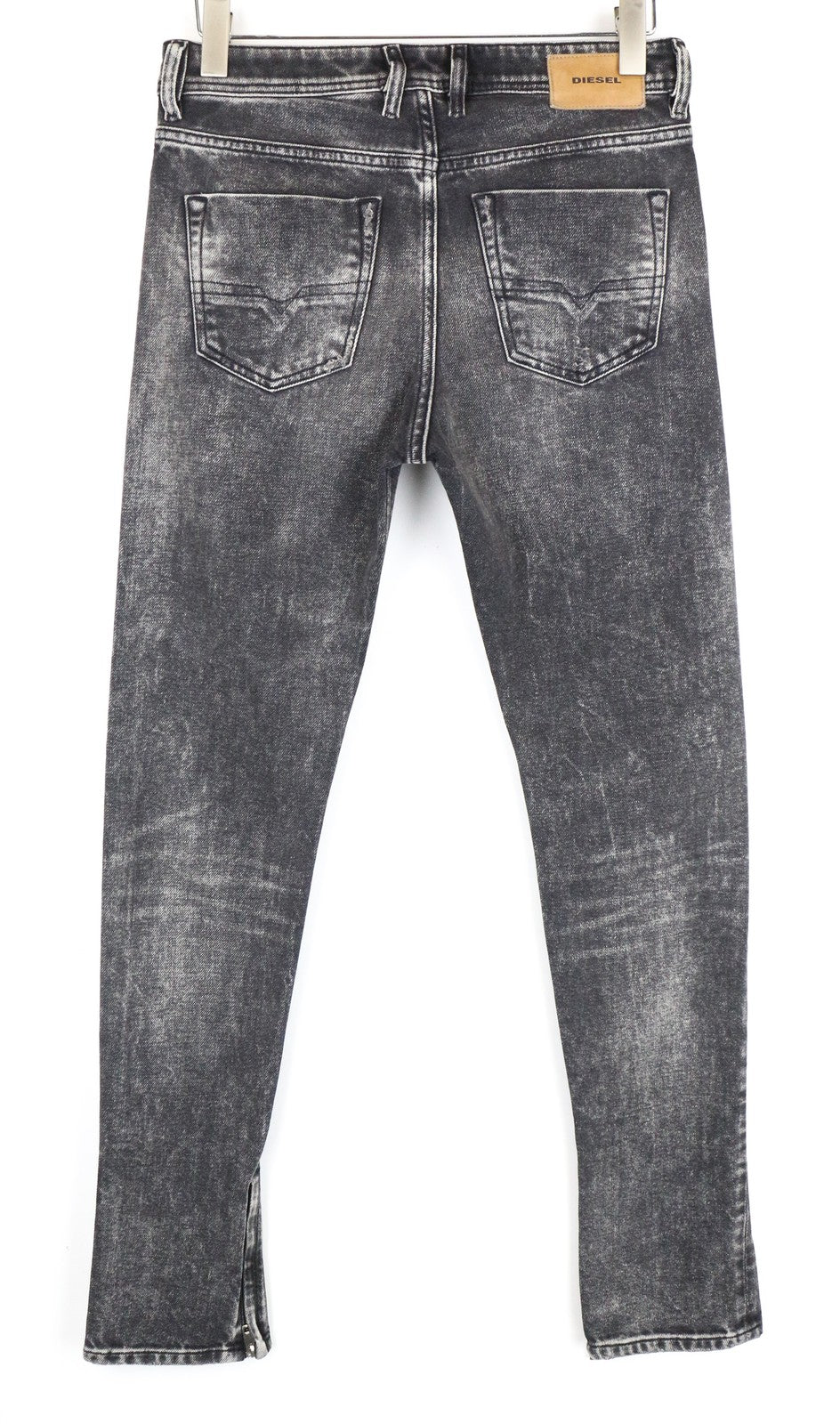 DIESEL Deepzip 084WQ W29 L32 vyriški ploni morkų stiliaus džinsai iš skalbtos pilkos medvilnės, tamprios medžiagos 