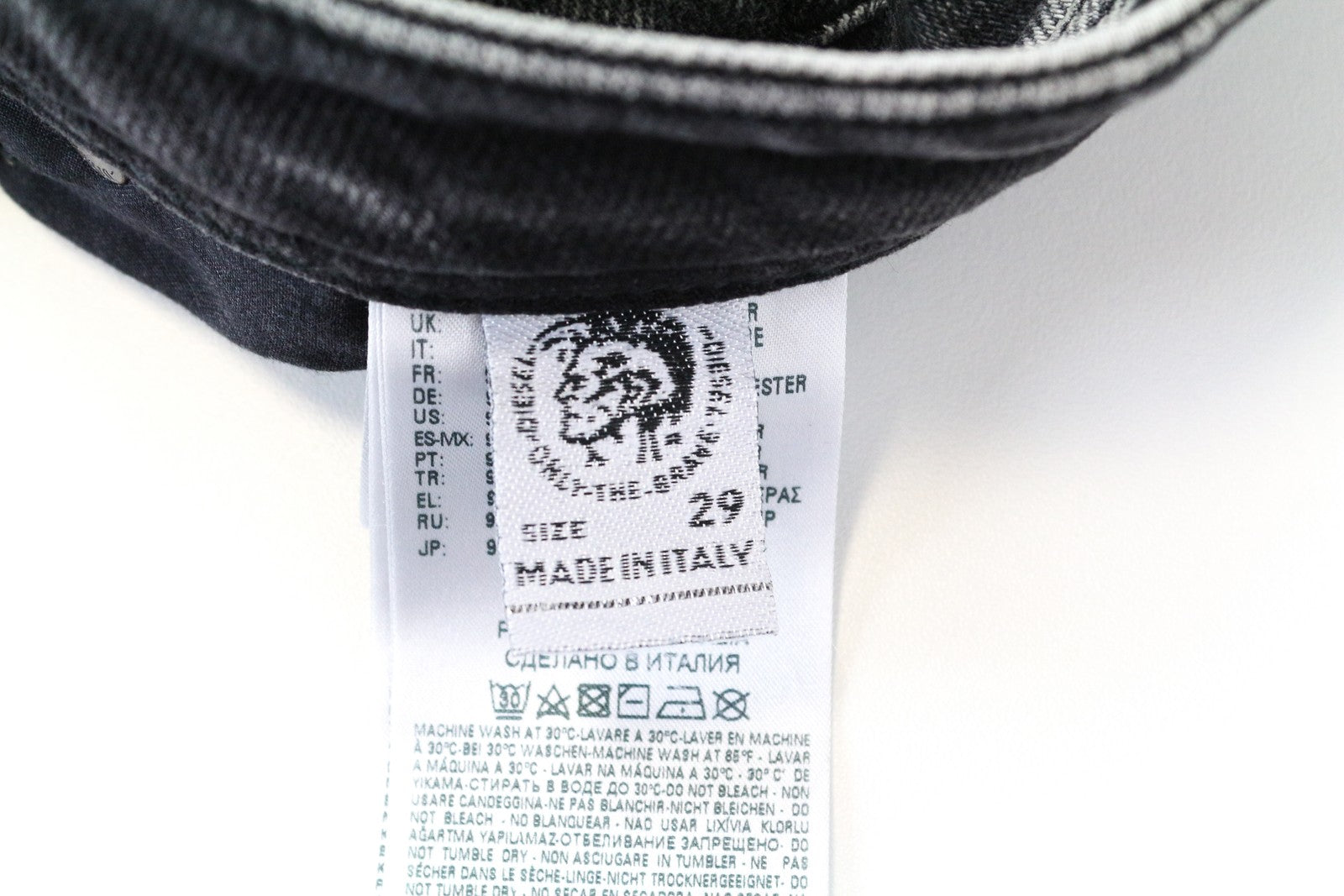 DIESEL Deepzip 084WQ W29 L32 vyriški ploni morkų stiliaus džinsai iš skalbtos pilkos medvilnės, tamprios medžiagos 