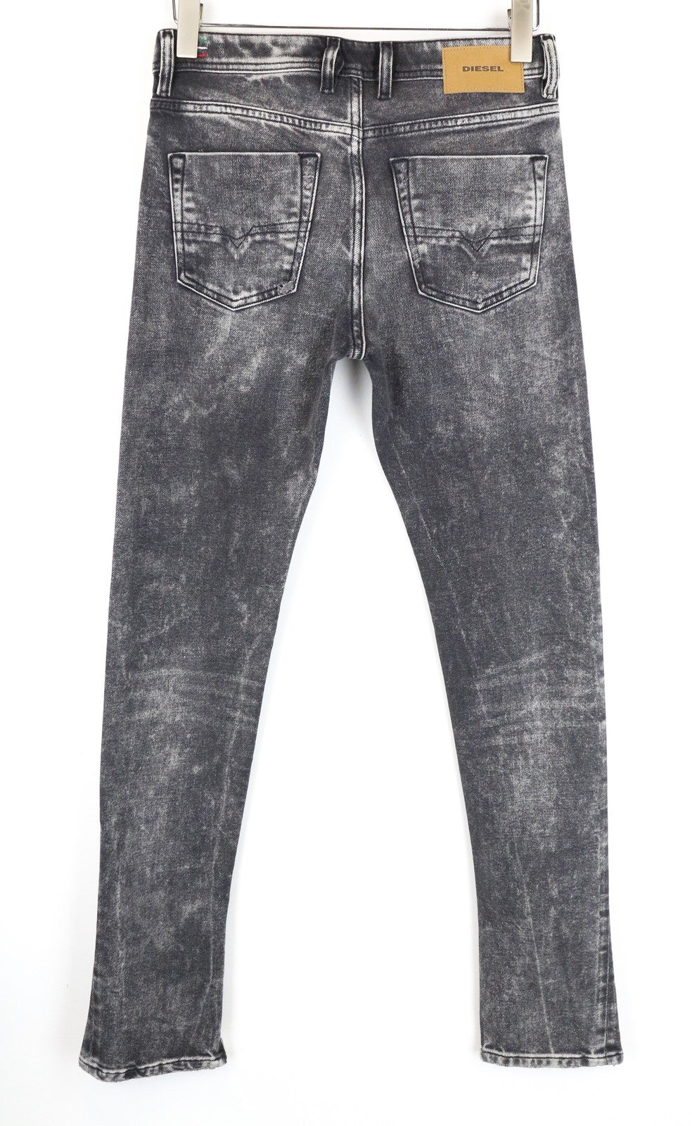 DIESEL Deepzip 084WQ W27 L32 vyriški pilki morkų spalvos, prigludusio kirpimo džinsai iš skalbtos medvilnės 